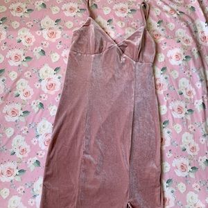 Velvet sweetheart Dress with Slit